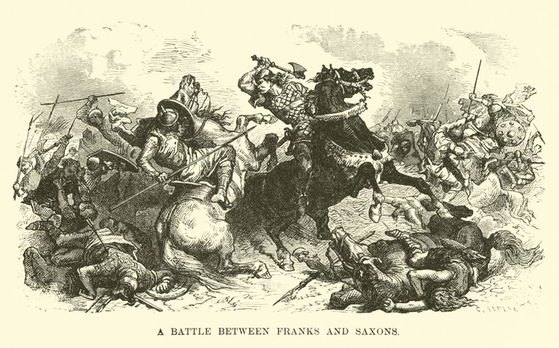 Franklar ve Saksonlar Arasında Bir Savaş by French School