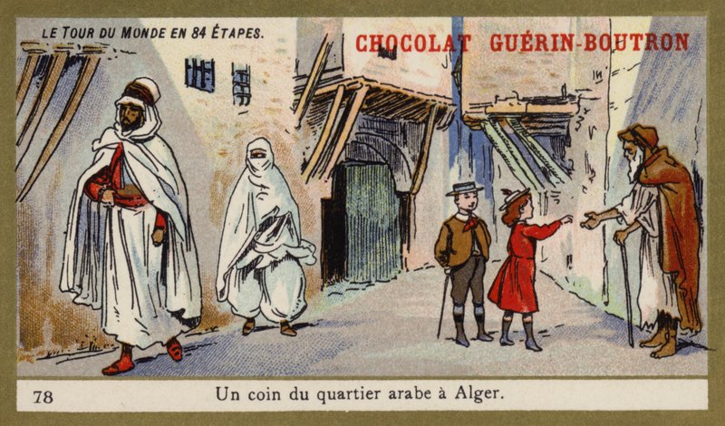 Arap Mahallesi'nin bir köşesi, Cezayir (chromolitho) by French School