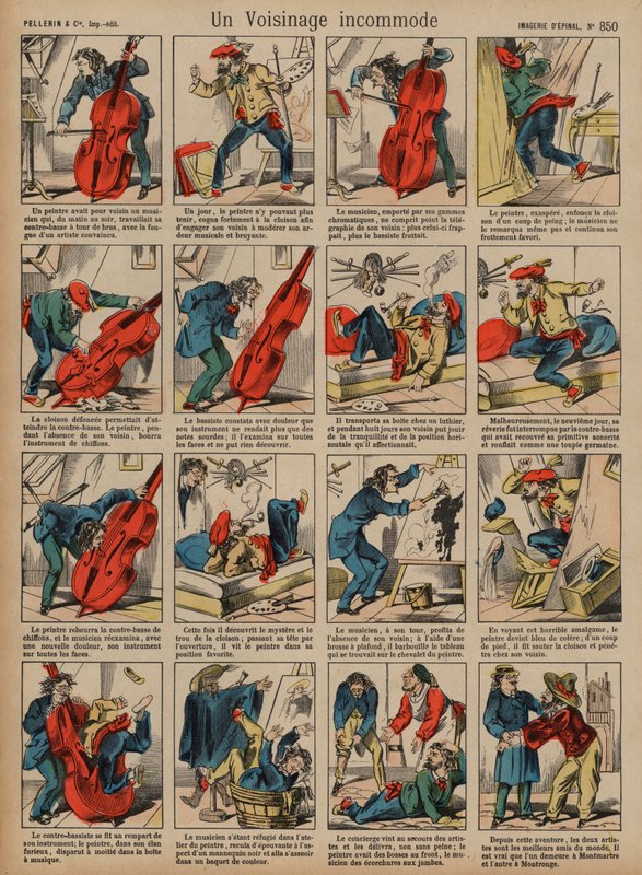 Komşular arasında bir anlaşmazlık (renkli gravür) by French School