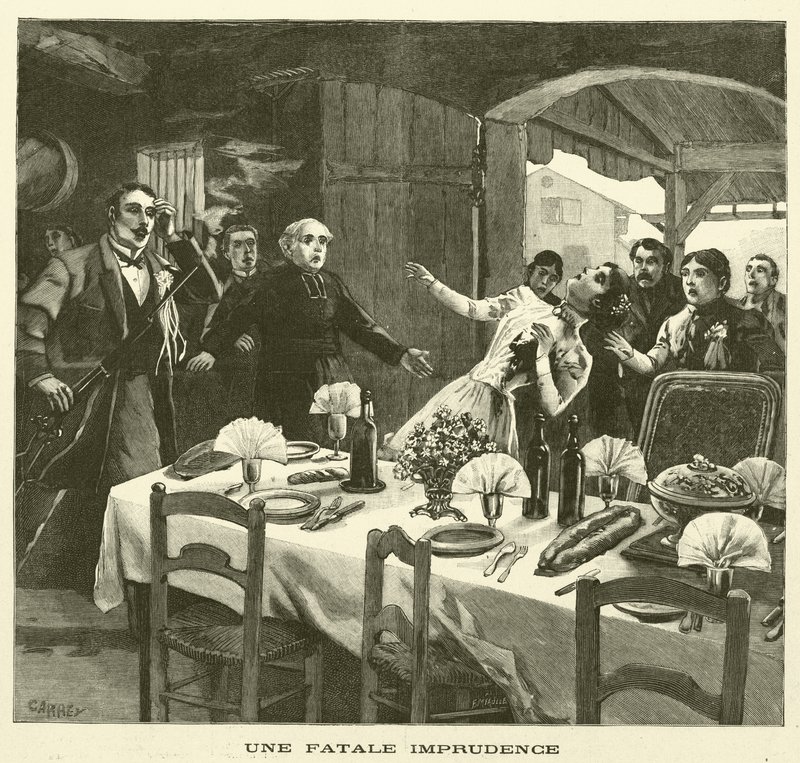 Ölümcül bir pervasızlık eylemi (gravür) by French School