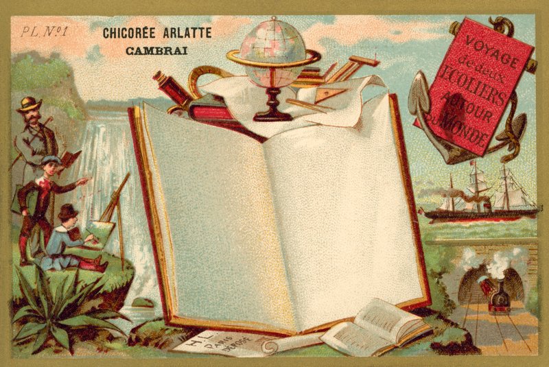 İki okul çocuğu tarafından dünya çapında bir yolculuk (chromolitho) by French School