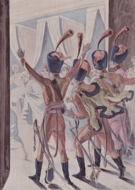 A la Hussarde by French School