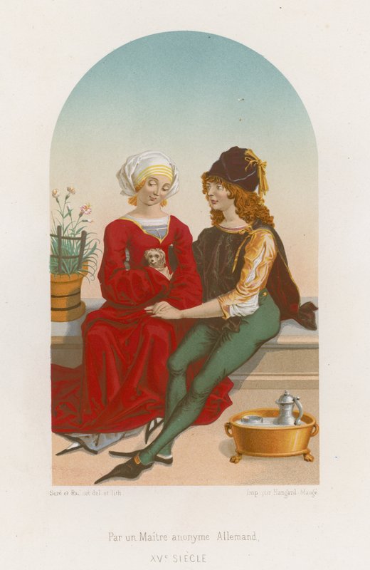 Bir erkek ve kadın birlikte oturuyor by French School