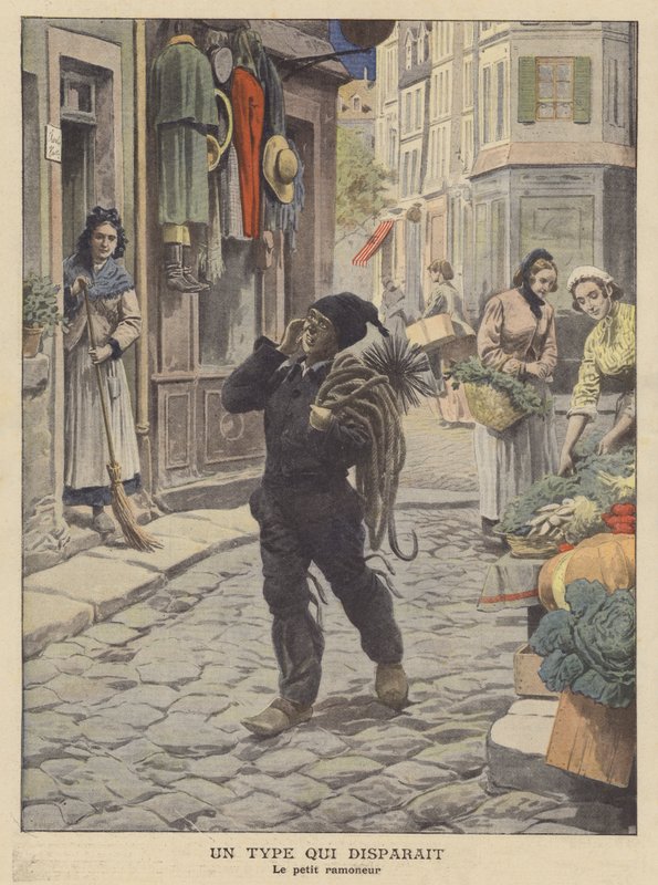 Kaybolan bir tür: küçük baca temizleyicisi (renkli taş) by French School