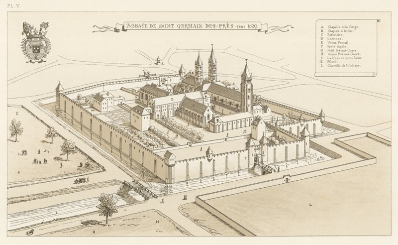 1520 dolaylarında Saint Germain des-Pres Manastırı by French School