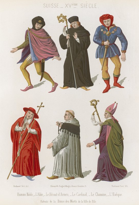 Abbot, Baş Herald, Kardinal, Canon ve Piskopos by French School