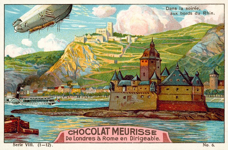 Akşamları Ren nehrinin yukarısında (chromolitho) by French School