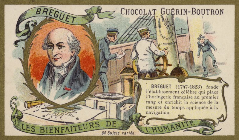Abraham-Louis Breguet, İsviçreli saatçi (chromolitho) by French School