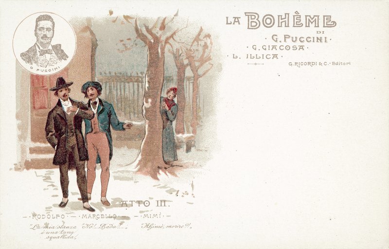 Üçüncü Perde, La Boheme (renkli taş) by French School