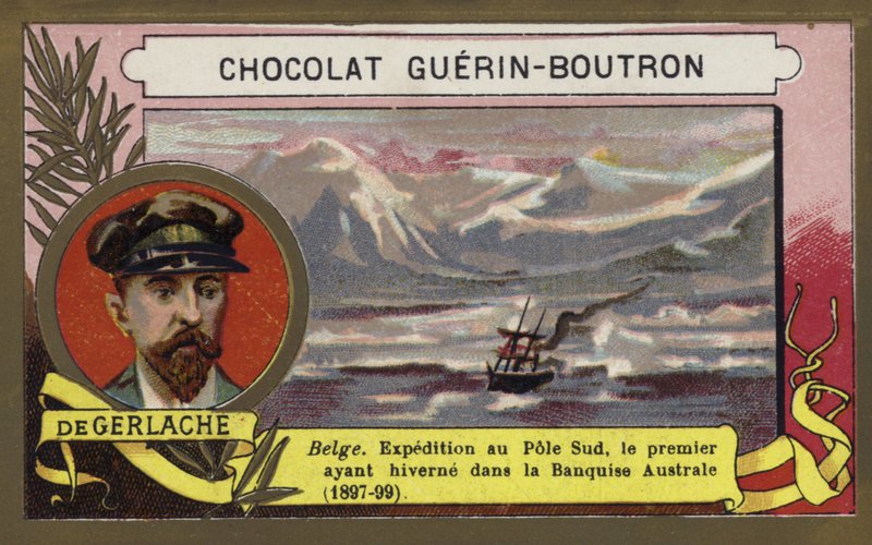 Adrien de Gerlache, Belçikalı deniz subayı ve kaşif (chromolitho) by French School