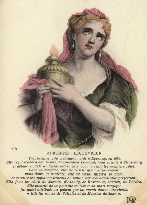 Adrienne Lecouvreur (renkli gravür) by French School
