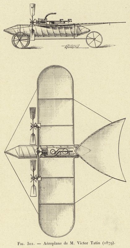 Airplane de M Victor Tatin (1879) (gravür) by French School