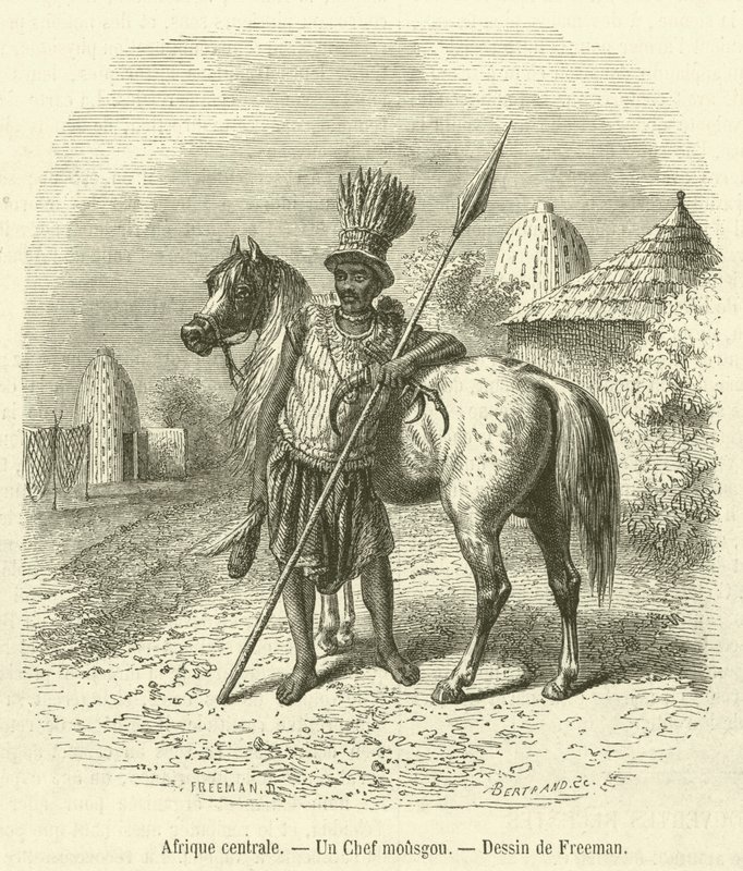 Orta Afrika, Bir Mousgou Şefi (gravür) by French School