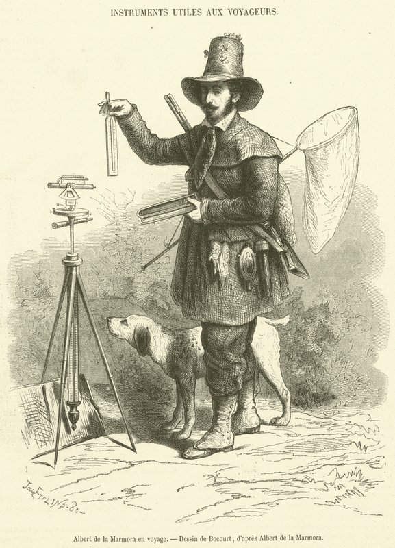 Albert de la Marmora yolculuk sırasında (gravür) by French School