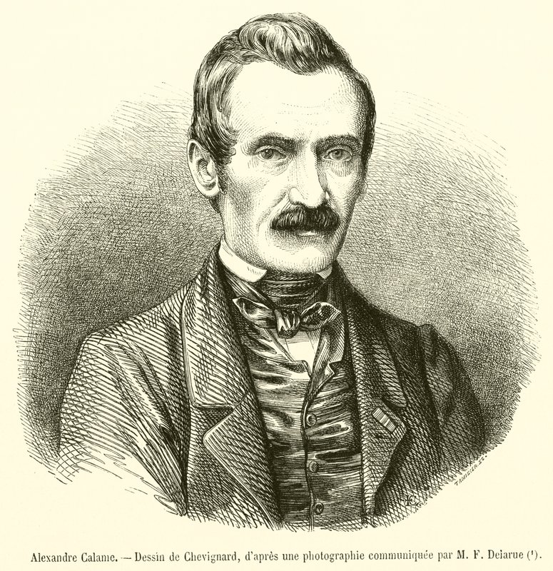 Alexandre Calame (gravür) by French School