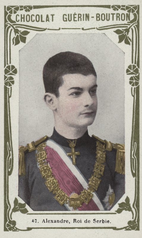 Alexander, Sırbistan Kralı (renkli fotoğraf) by French School