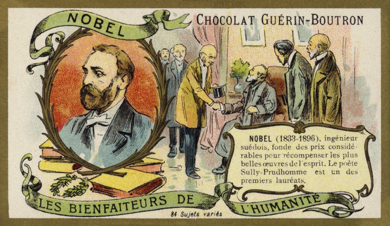 Alfred Nobel, İsveçli kimyager ve sanayici (chromolitho) by French School