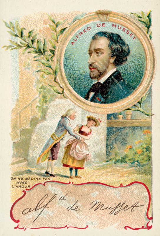 Alfred de Musset, Fransız oyun yazarı, romancı ve şair (chromolitho) by French School