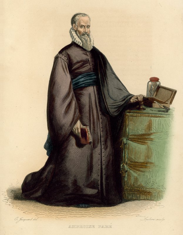 Ambroise Pare (renkli gravür) by French School