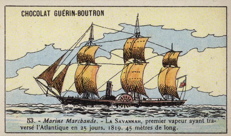 Amerikan çarklı vapur Savannah (chromolitho) by French School