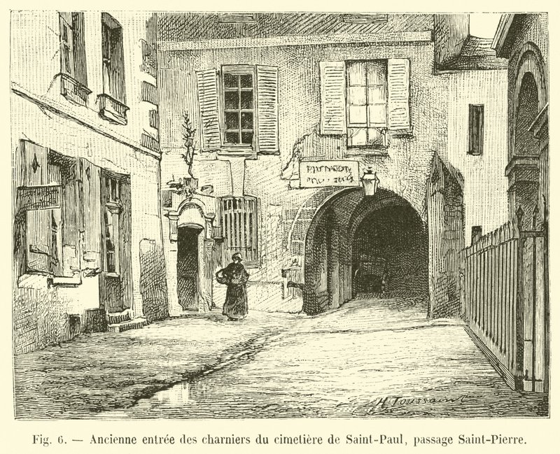 Saint-Paul mezarlığının toplu mezarlarına eski giriş, Saint-Pierre geçidi by French School