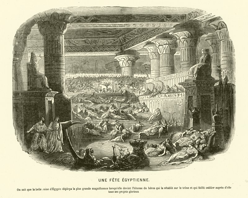 Kleopatra VII döneminde eski Mısır bayramı by French School