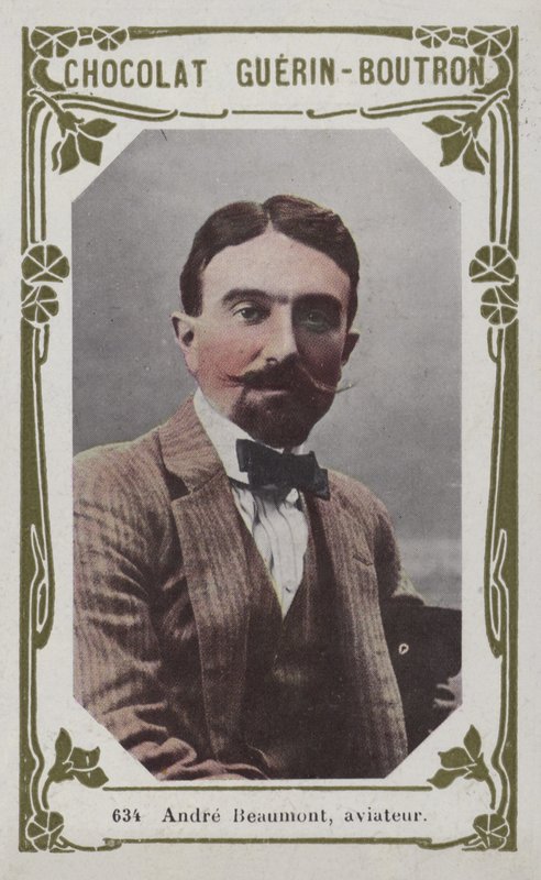 Andre Beaumont, havacı (renkli fotoğraf) by French School