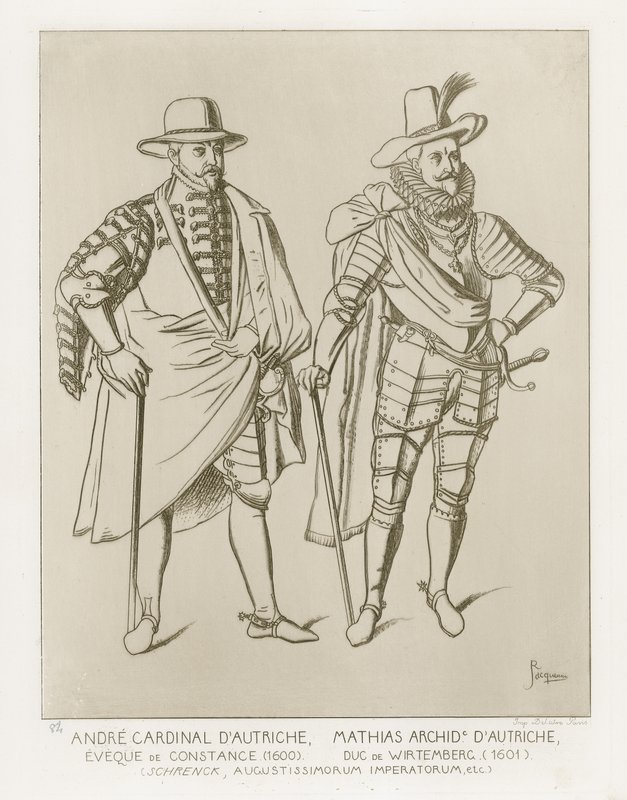 Andre Kardinal dAutriche, Eveque de Constance (1600). Mathias Archid dAutriche, Duc de Wirtemberg (1601). C Shrenck tarafından yapılan sanat eserinden sonra by French School