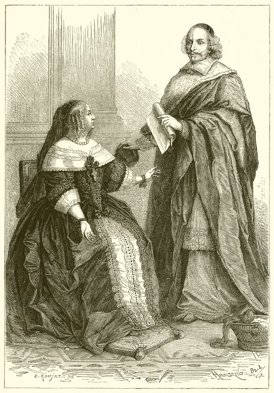 Avusturyalı Anne ve Kardinal Mazarin by French School