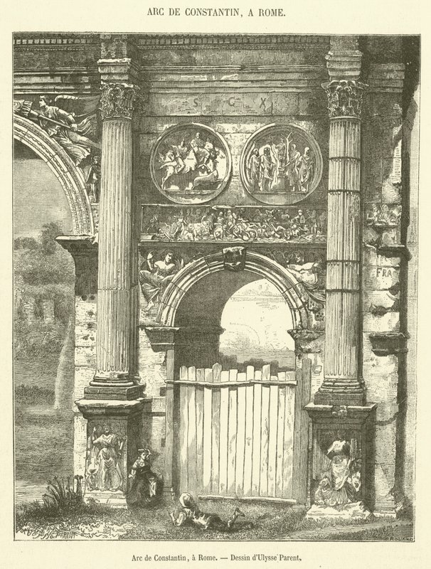 Arc de Constantin, bir Roma (gravür) by French School