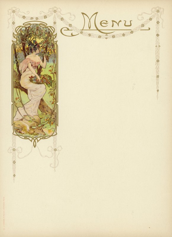 Bir menü için Art Nouveau tasarımı by French School