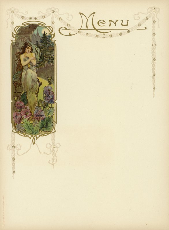 Bir menü için Art Nouveau tasarımı by French School
