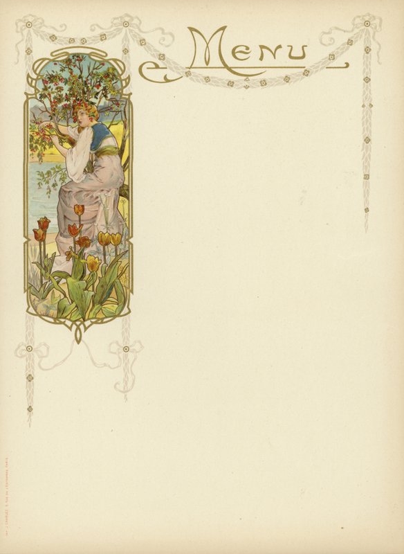 Bir menü için Art Nouveau tasarımı by French School