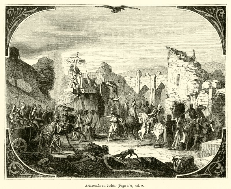 Artaxerxes en Judee (gravür) by French School