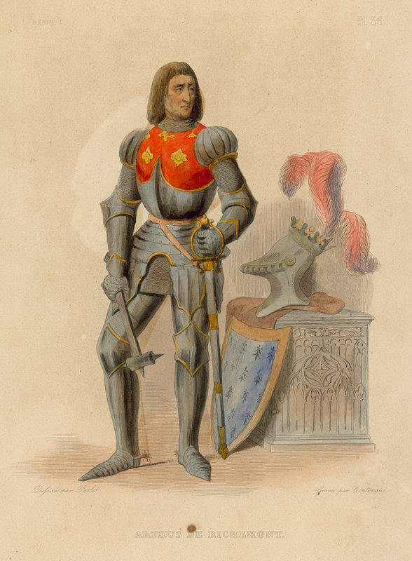 Arthus de Richemont (renkli gravür) by French School