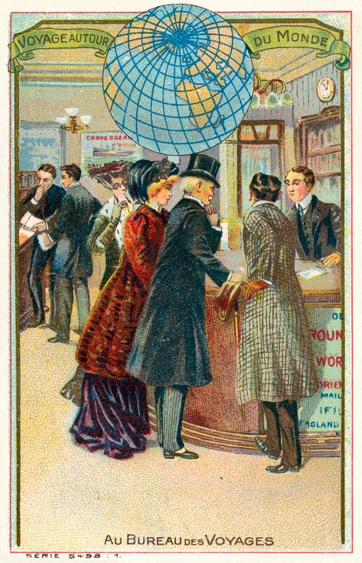 Seyahat acentesinde (chromolitho) by French School