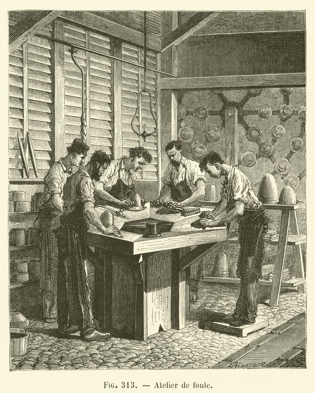 Kalabalık atölyesi (gravür) by French School