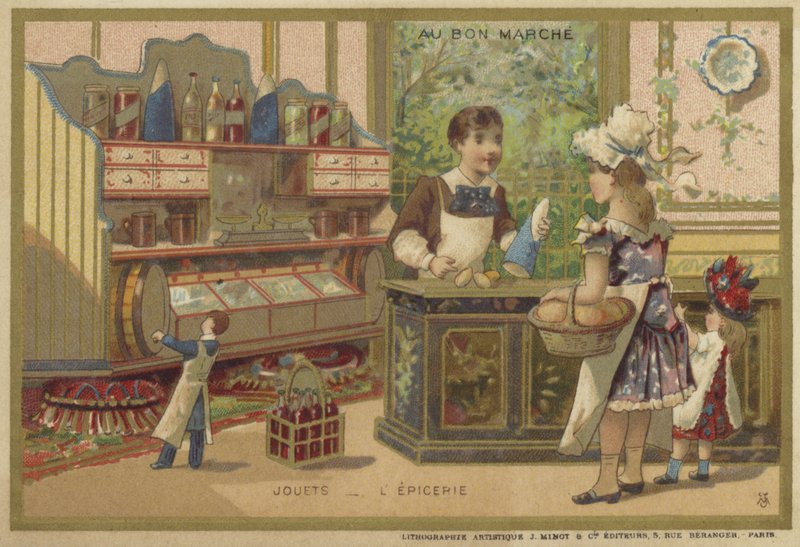 Çocuk oyunları içeren Au Bon Marche kartları by French School