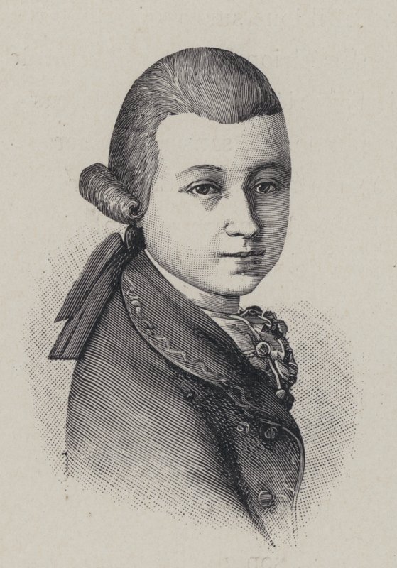 Avusturyalı besteci Wolfgang Amadeus Mozart on dört yaşında by French School