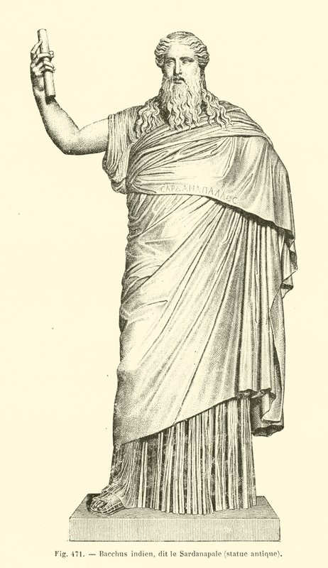 Sardanapalus olarak bilinen Hint Bacchus (gravür) by French School