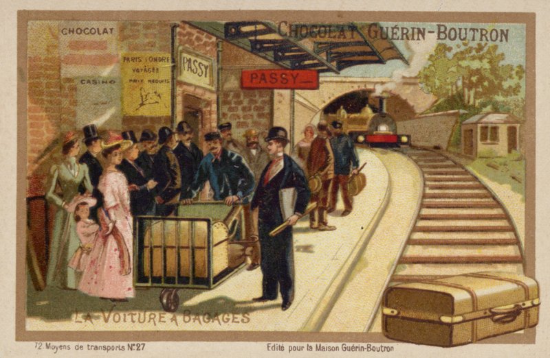 Bagaj arabası (chromolitho) by French School