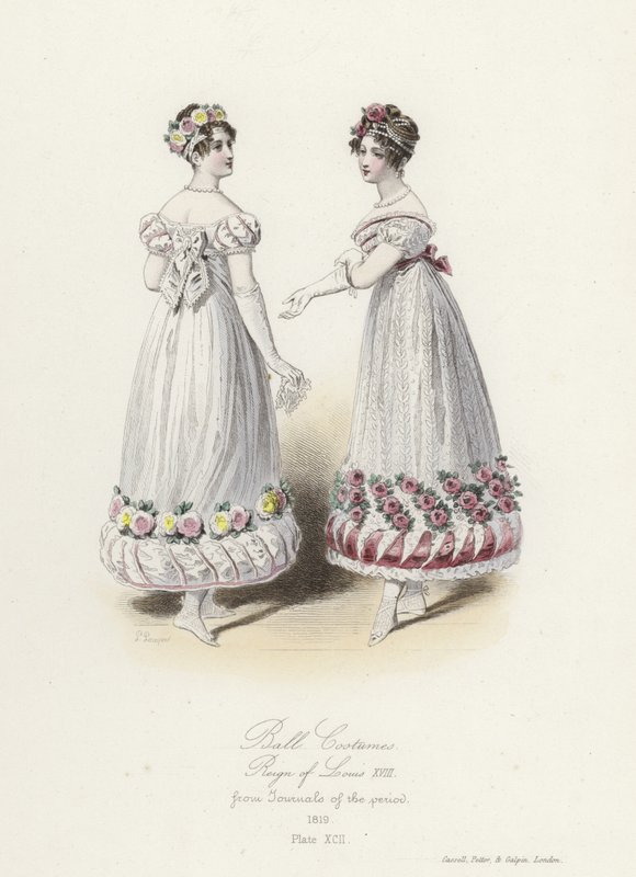 Balo kostümleri, Louis XVIII saltanatı by French School