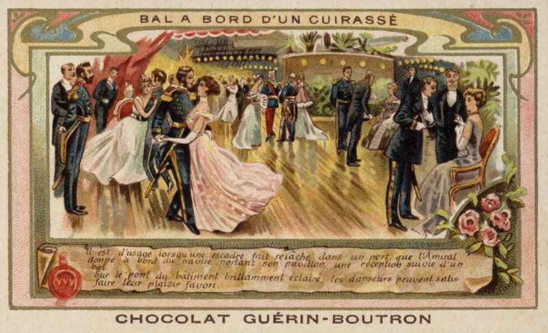 Bir savaş gemisinde top (chromolitho) by French School