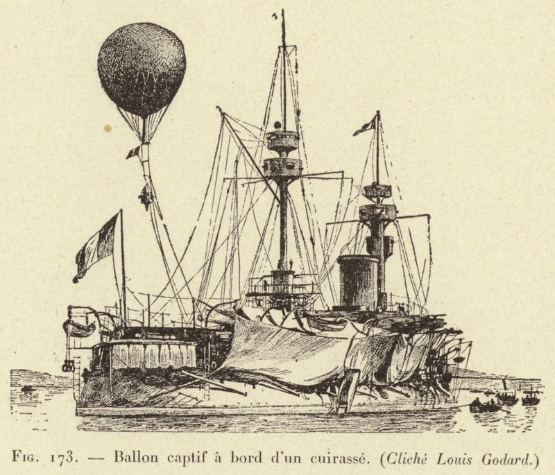 Bir cuirass gemiye esir balon by French School
