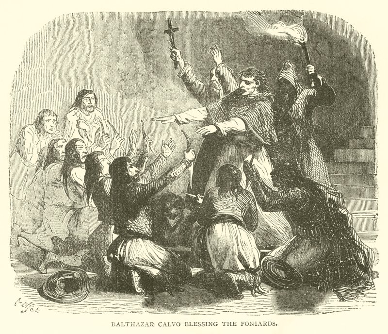 Balthazar calvo midillileri kutsuyor (gravür) by French School