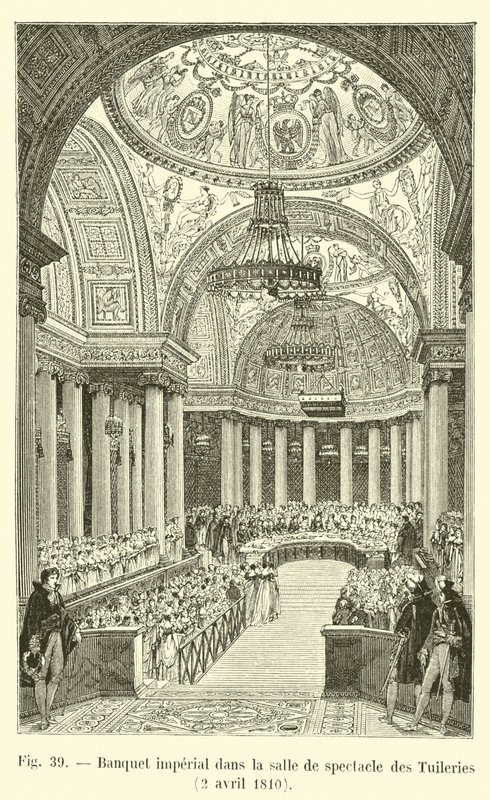 Tuileries oditoryumunda imparatorluk ziyafeti, 2 Nisan 1810 by French School