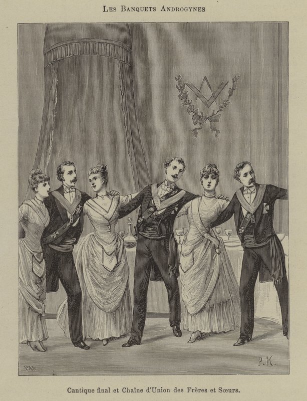 Karışık seks kulübesinde ziyafet (gravür) by French School