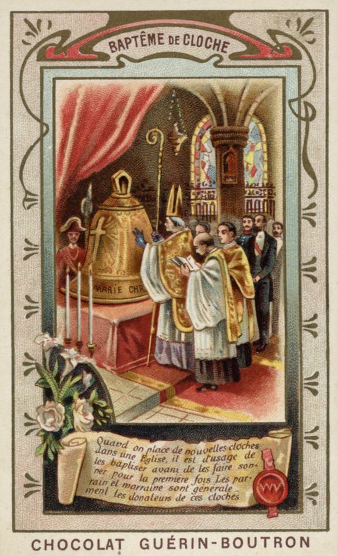 Yeni bir kilise çanının vaftizi (chromolitho) by French School