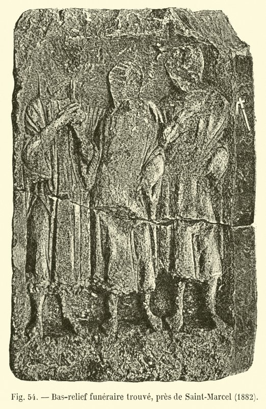 Saint-Marcel yakınlarında bulunan mezar kabartması, 1882 by French School