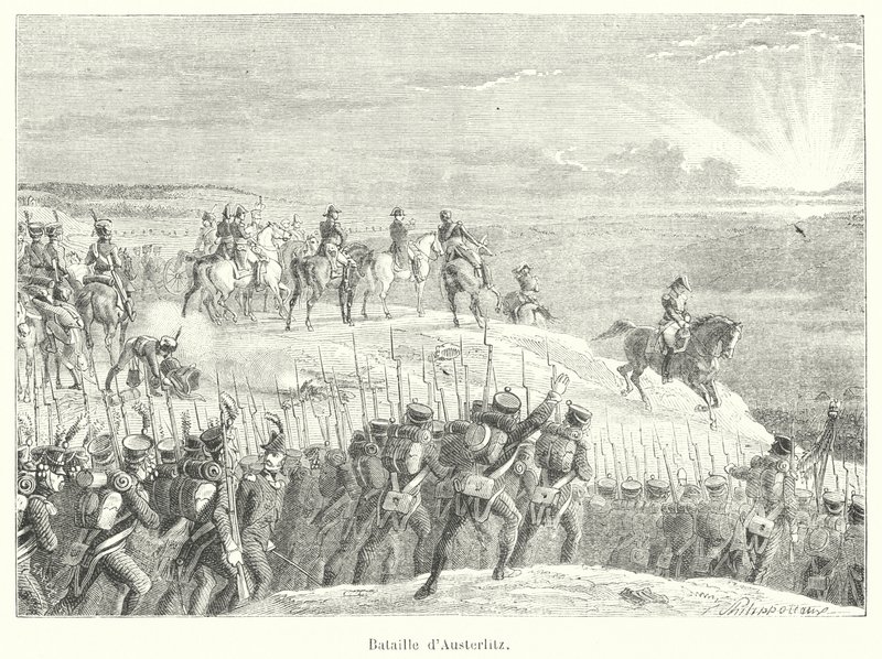 Austerlitz Savaşı (gravür) by French School
